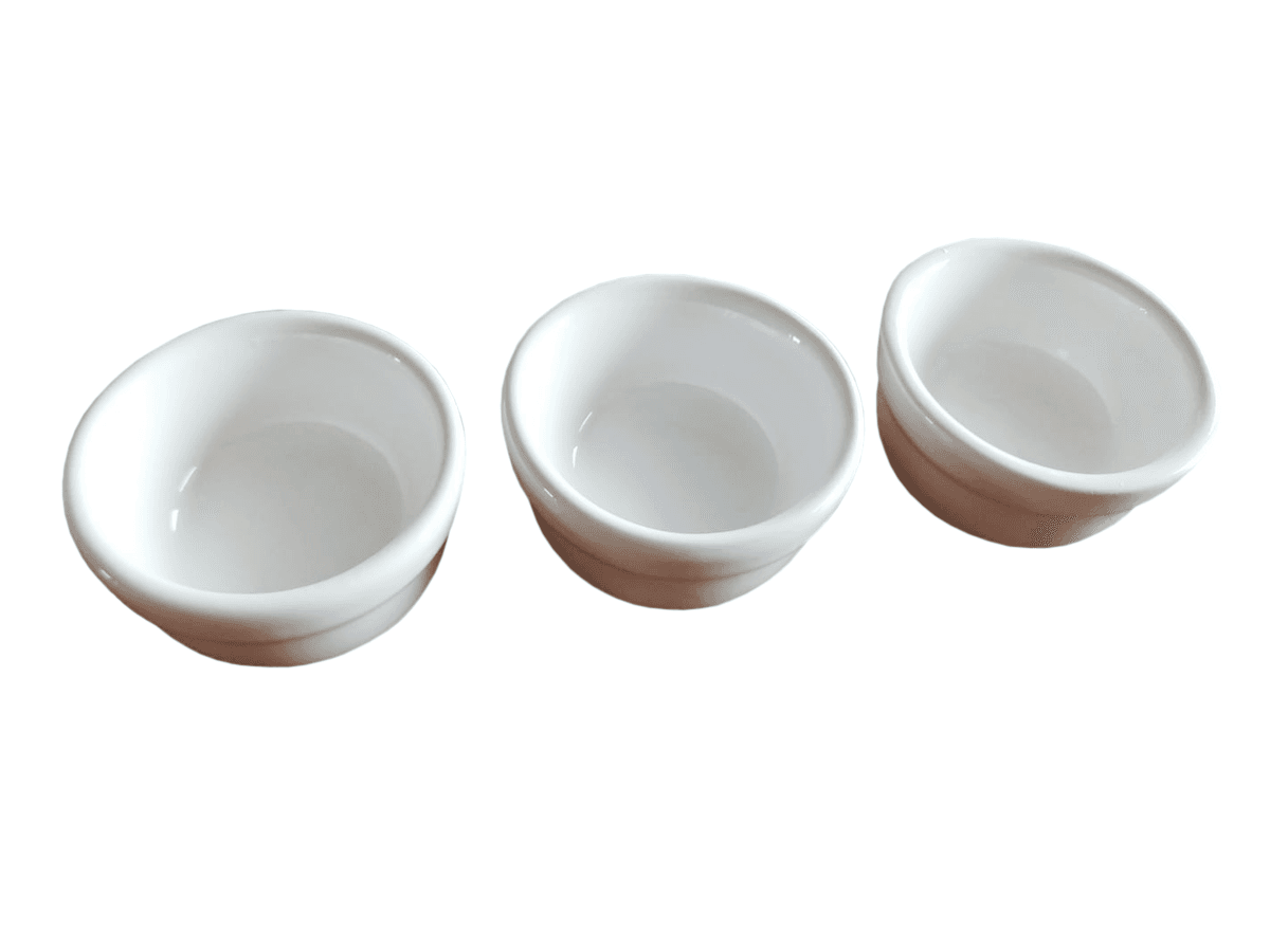 Kokilki ceramiczne do zapiekania, 3 sztuki, kolor biały