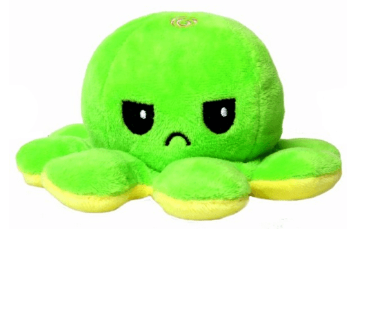 Octopus double-sided mascot 30 cm - green & yellow