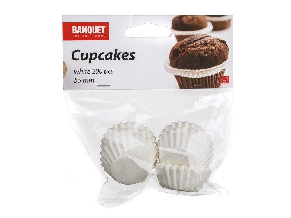 Paper muffins white 200pcs BANQUET