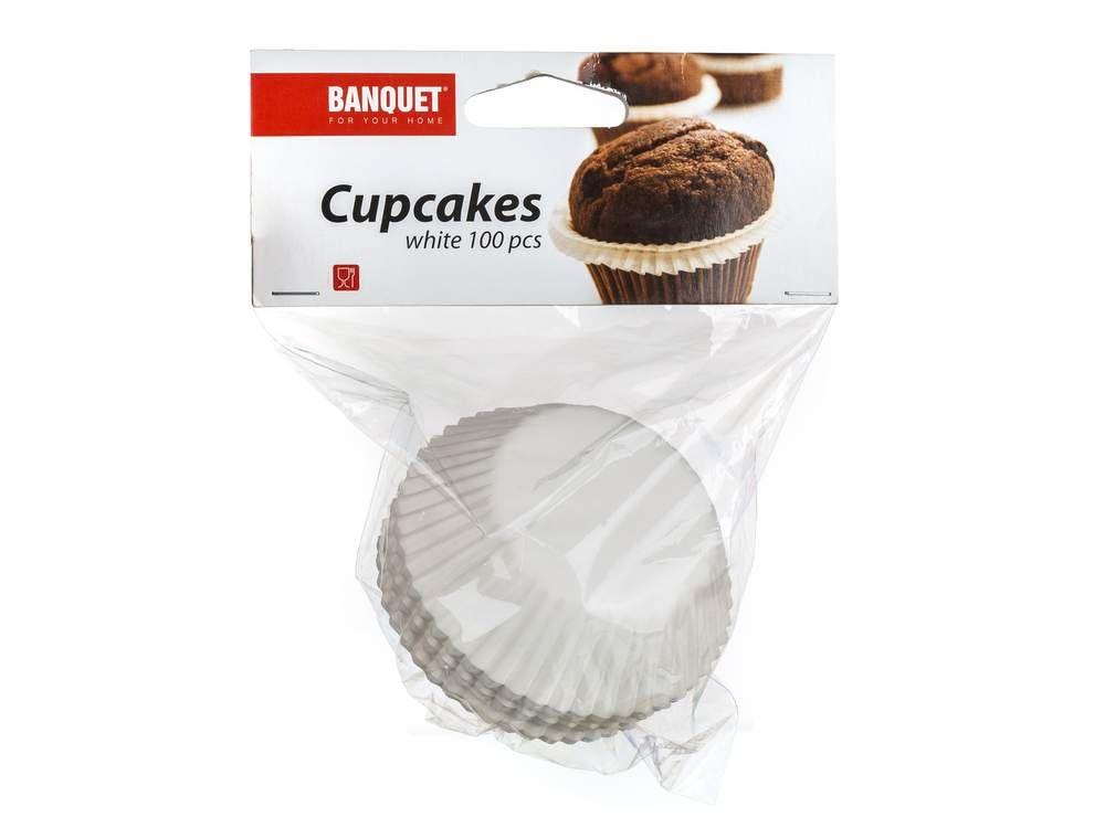 Papierowe muffinki białe 100szt