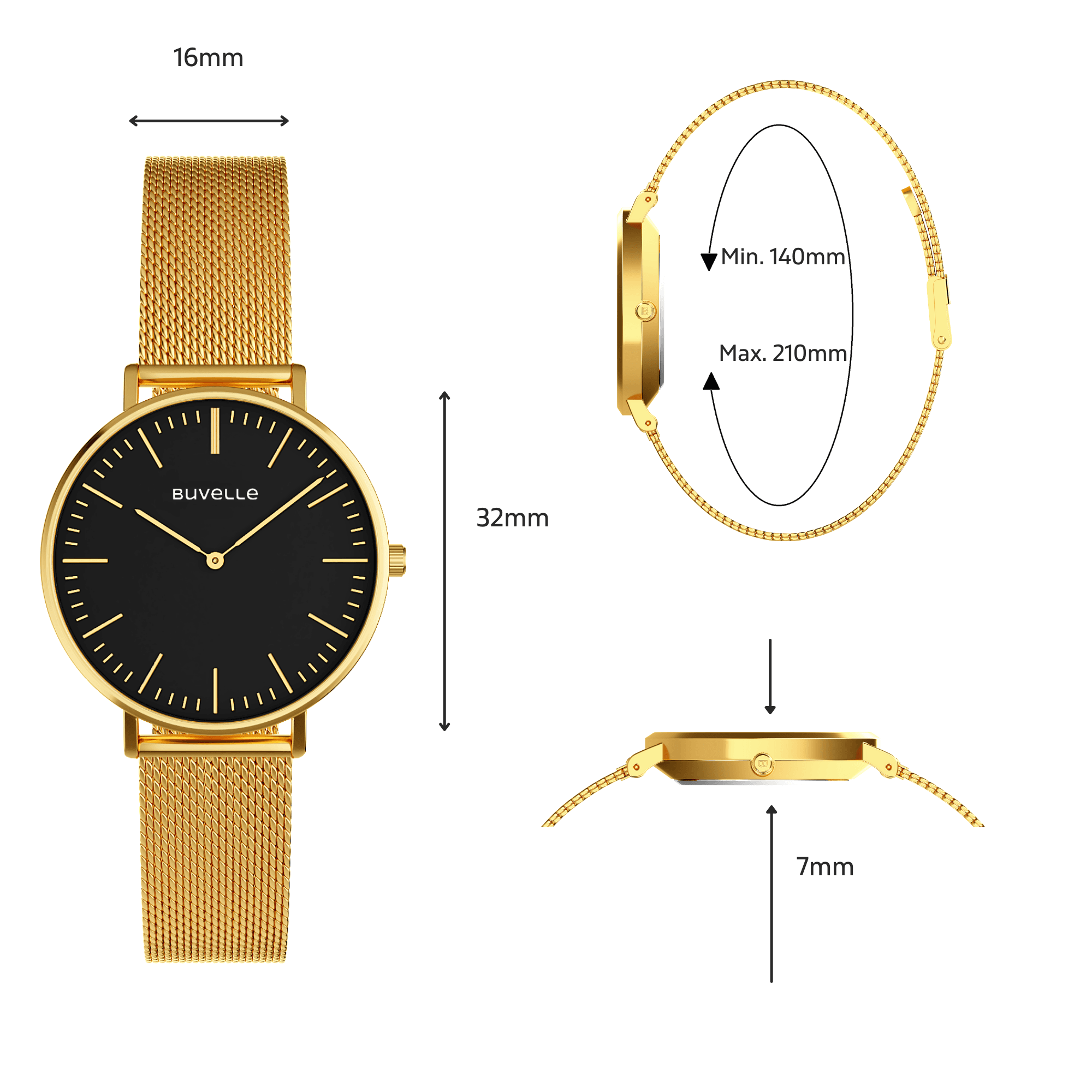 Zegarek Damski z Okrągłą Tarczą i Bransoletką - złoty