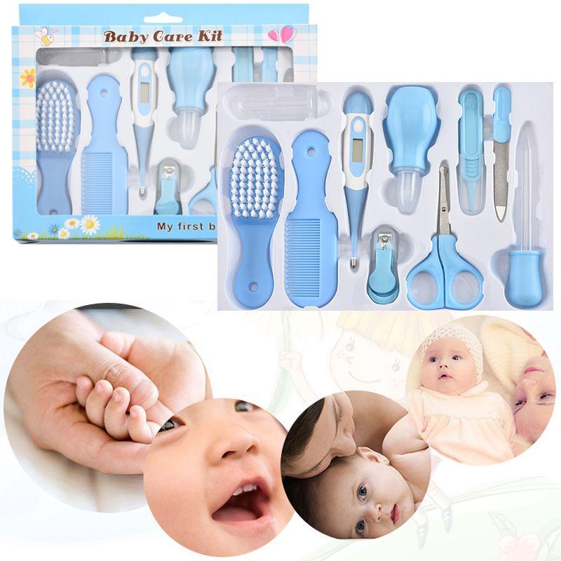 Zestaw pielęgnacyjny dla dzieci i niemowląt 10 elementów- niebieski