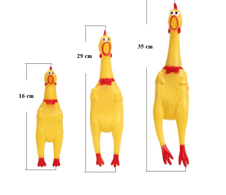 Squeaky dog toy - chicken, 16 cm