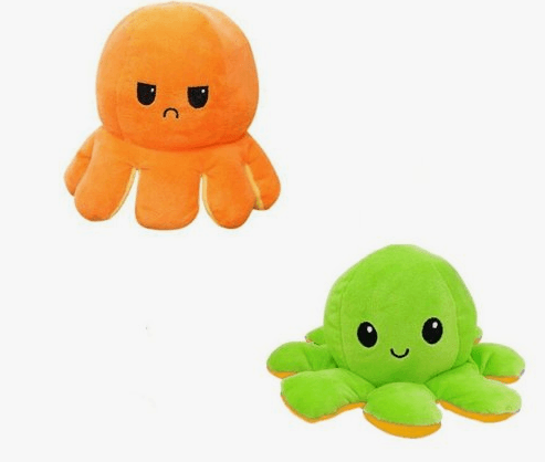 Octopus double-sided mascot 40 cm - green & orange