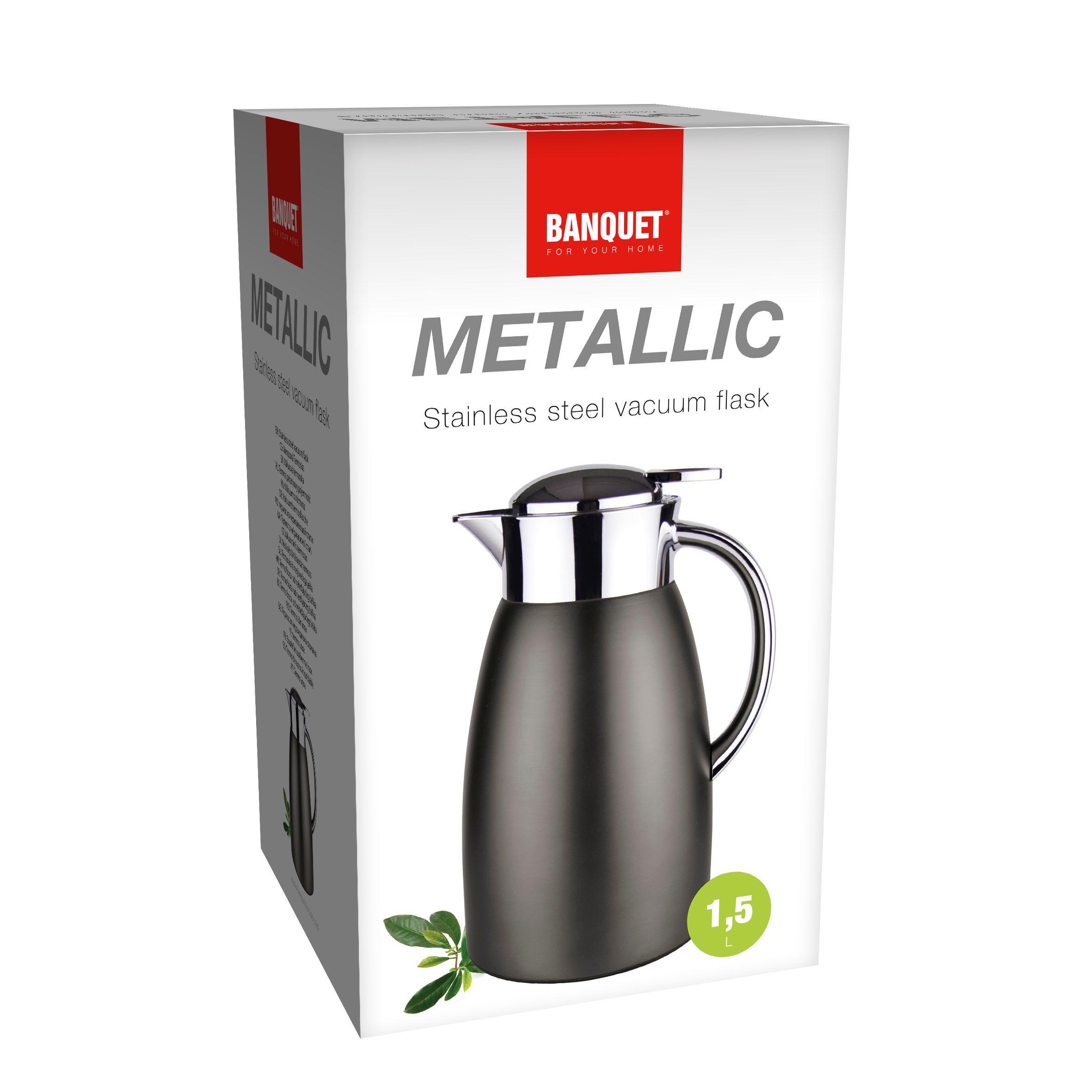 METALLIC Platinum 1,5 l stainless steel double wall kettle