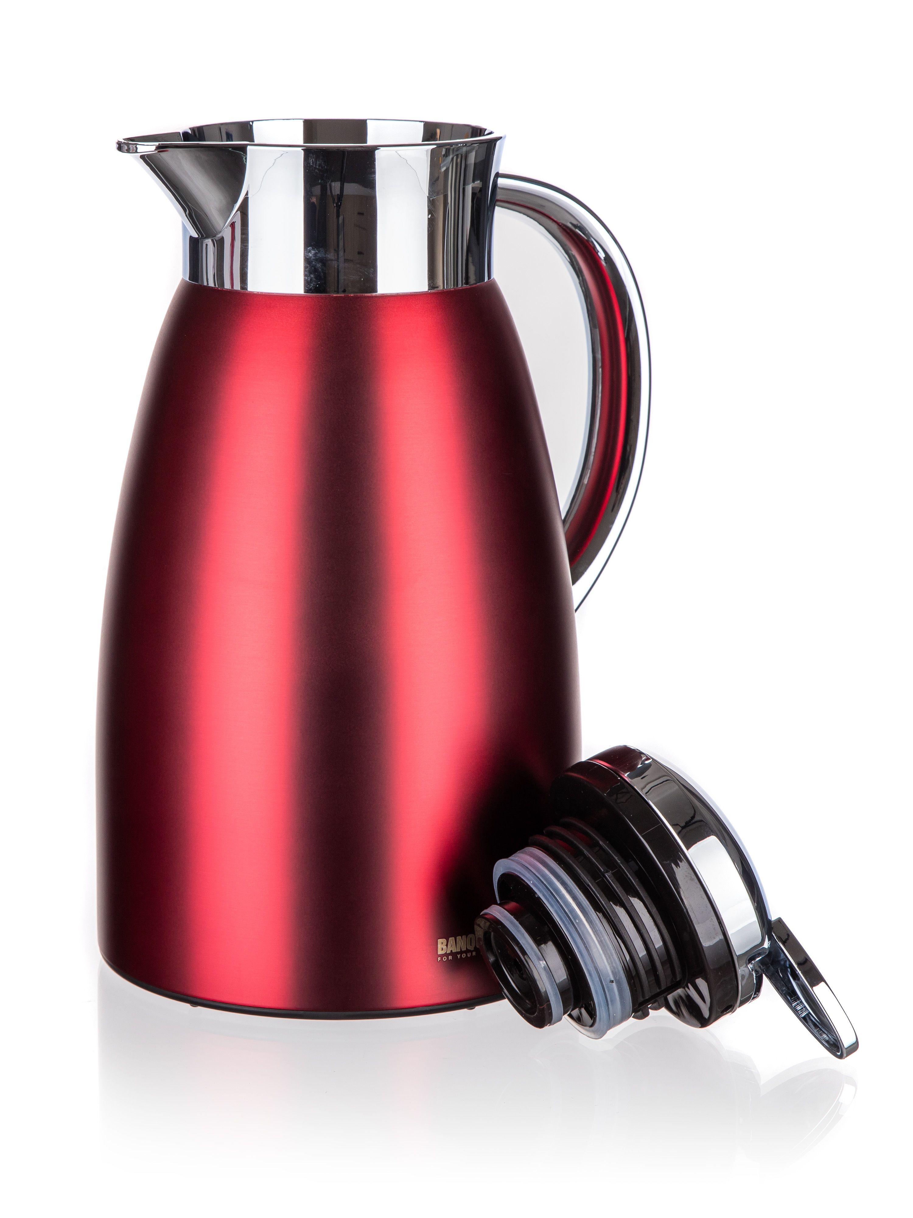 METALLIC Red 1,5 l stainless steel double wall kettle