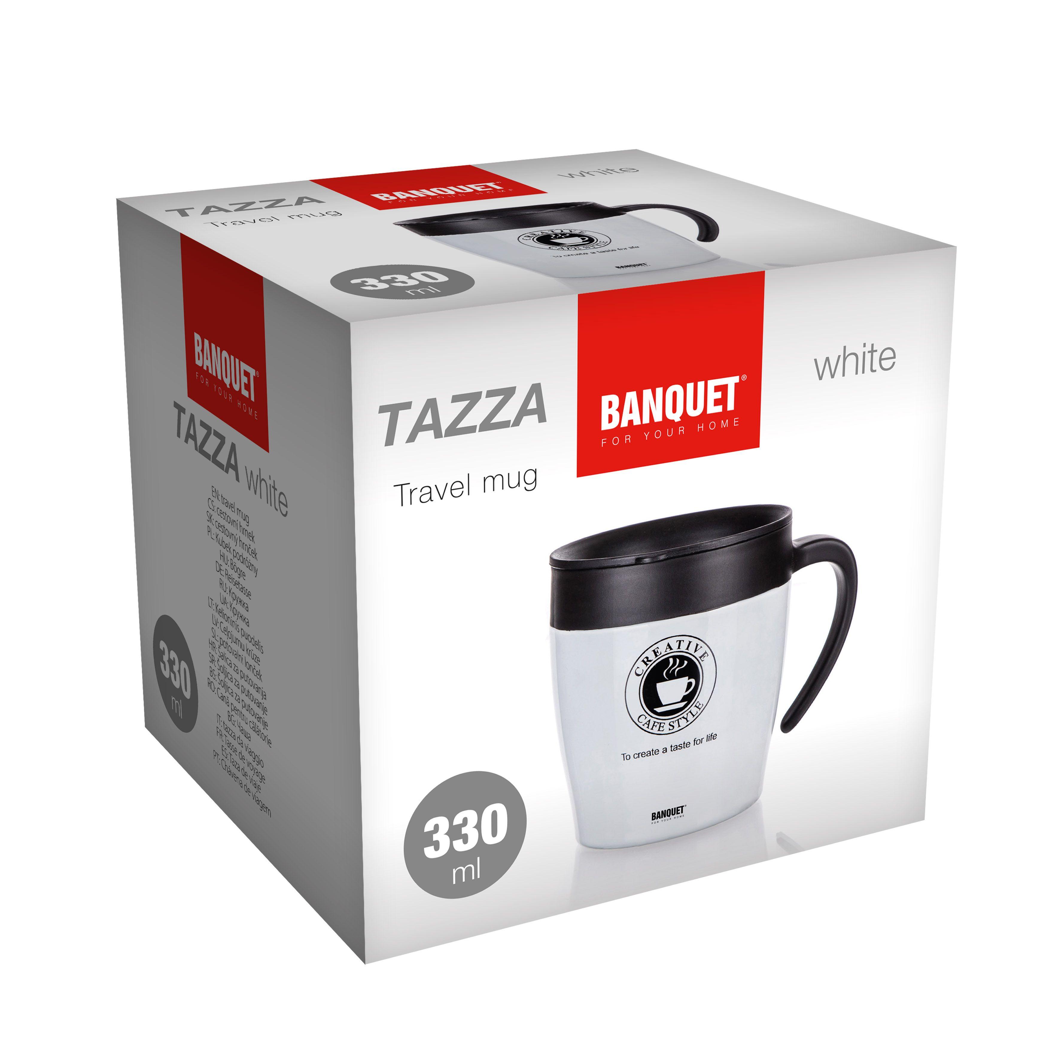 TAZZA 330 ml travel mug, white