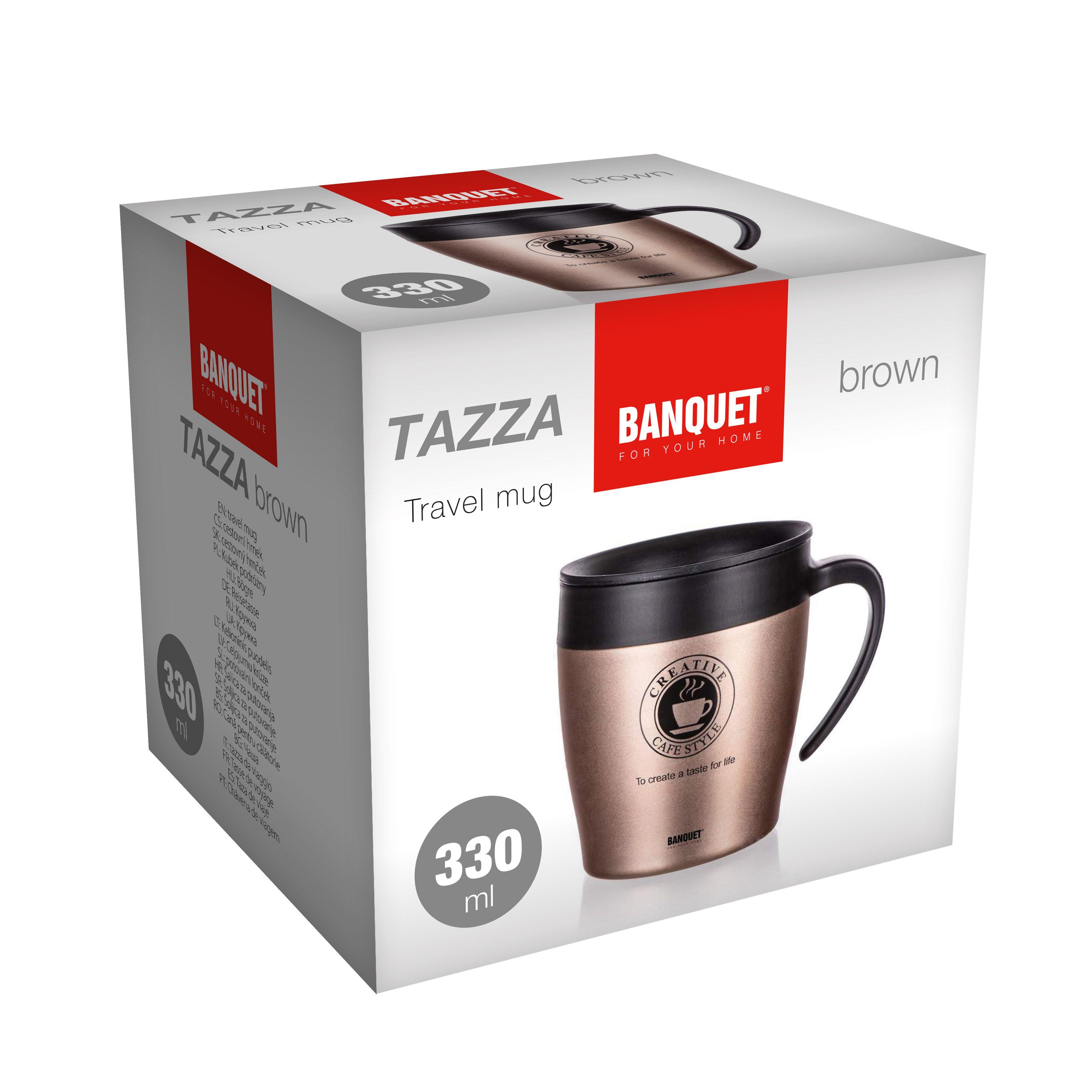 TAZZA 330 ml travel mug, brown