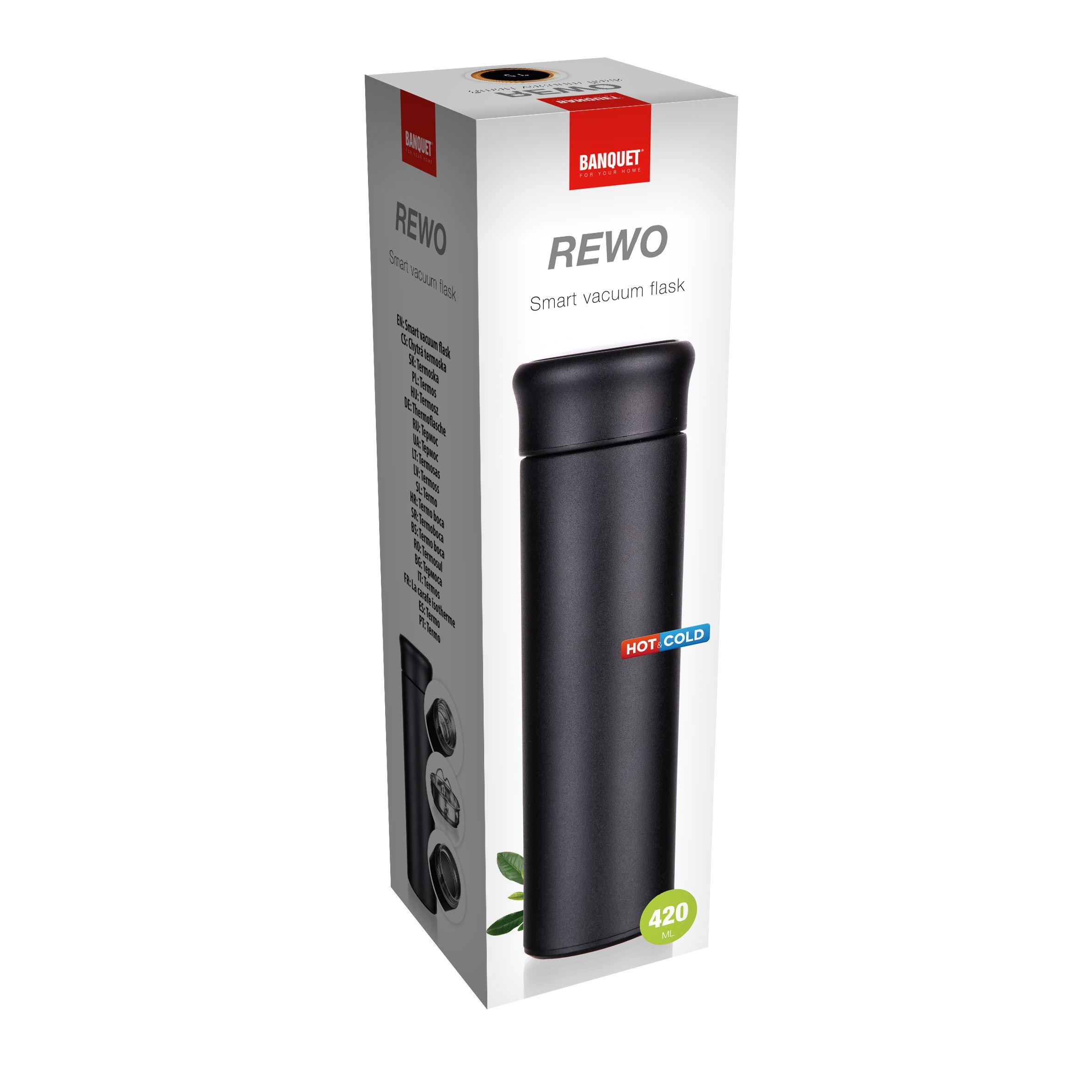 REWO Smart Thermos 420 ml, black