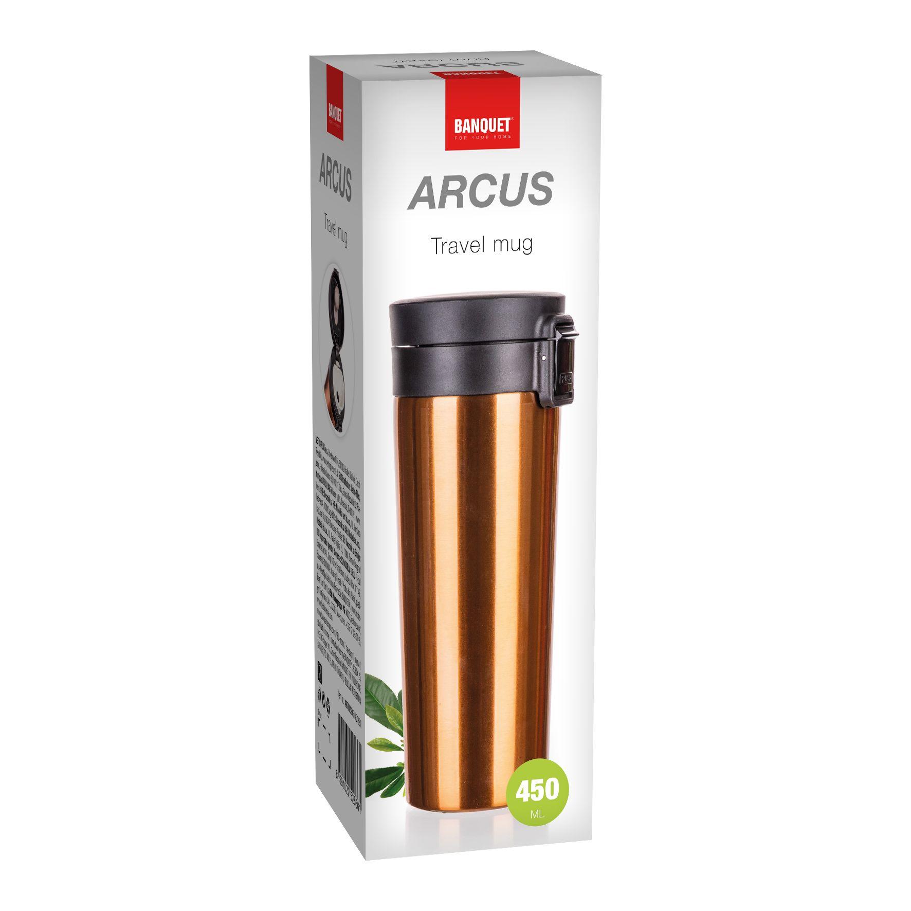 Double wall thermal mug ARCUS 450 ml, copper