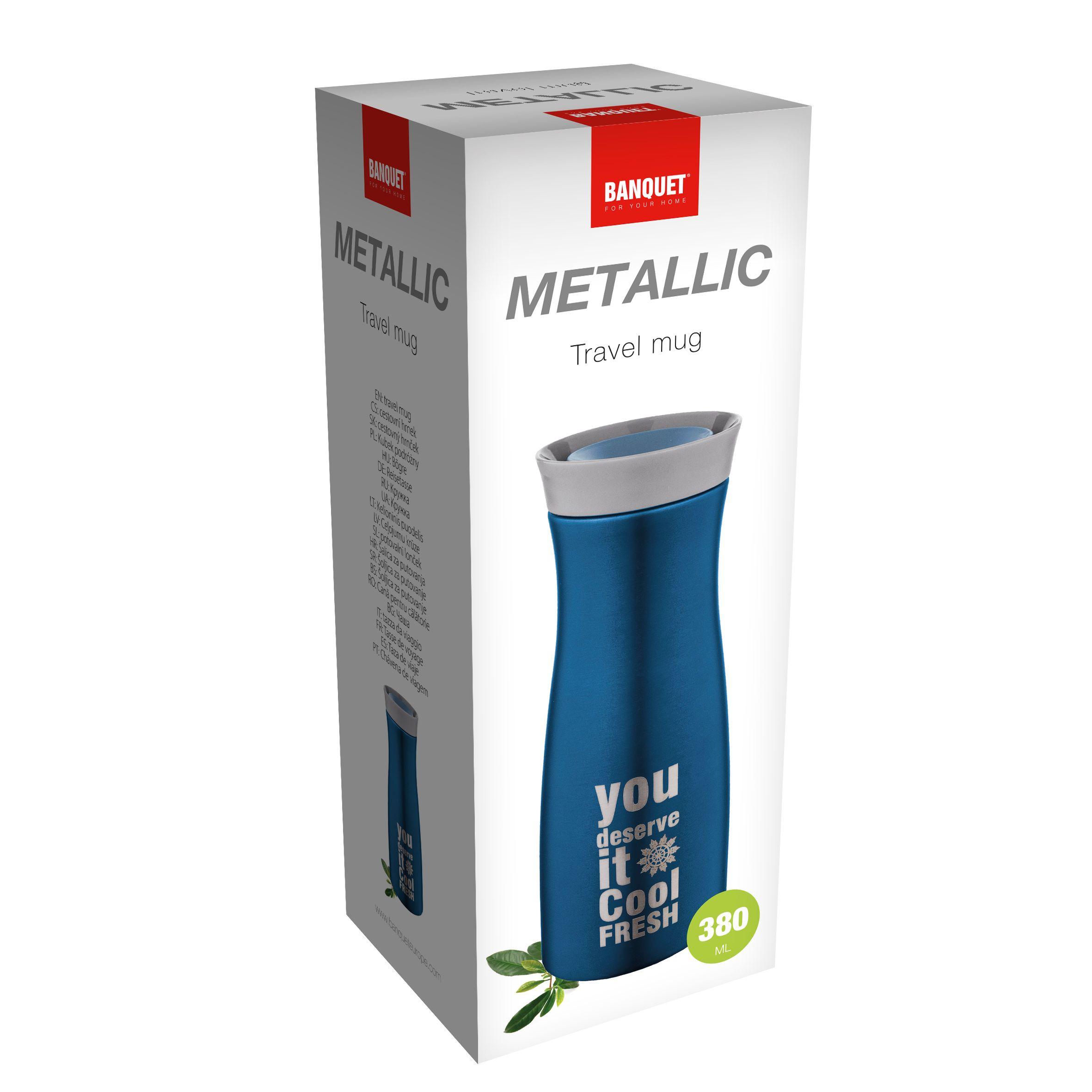 METALLIC thermal mug 380 ml, blue