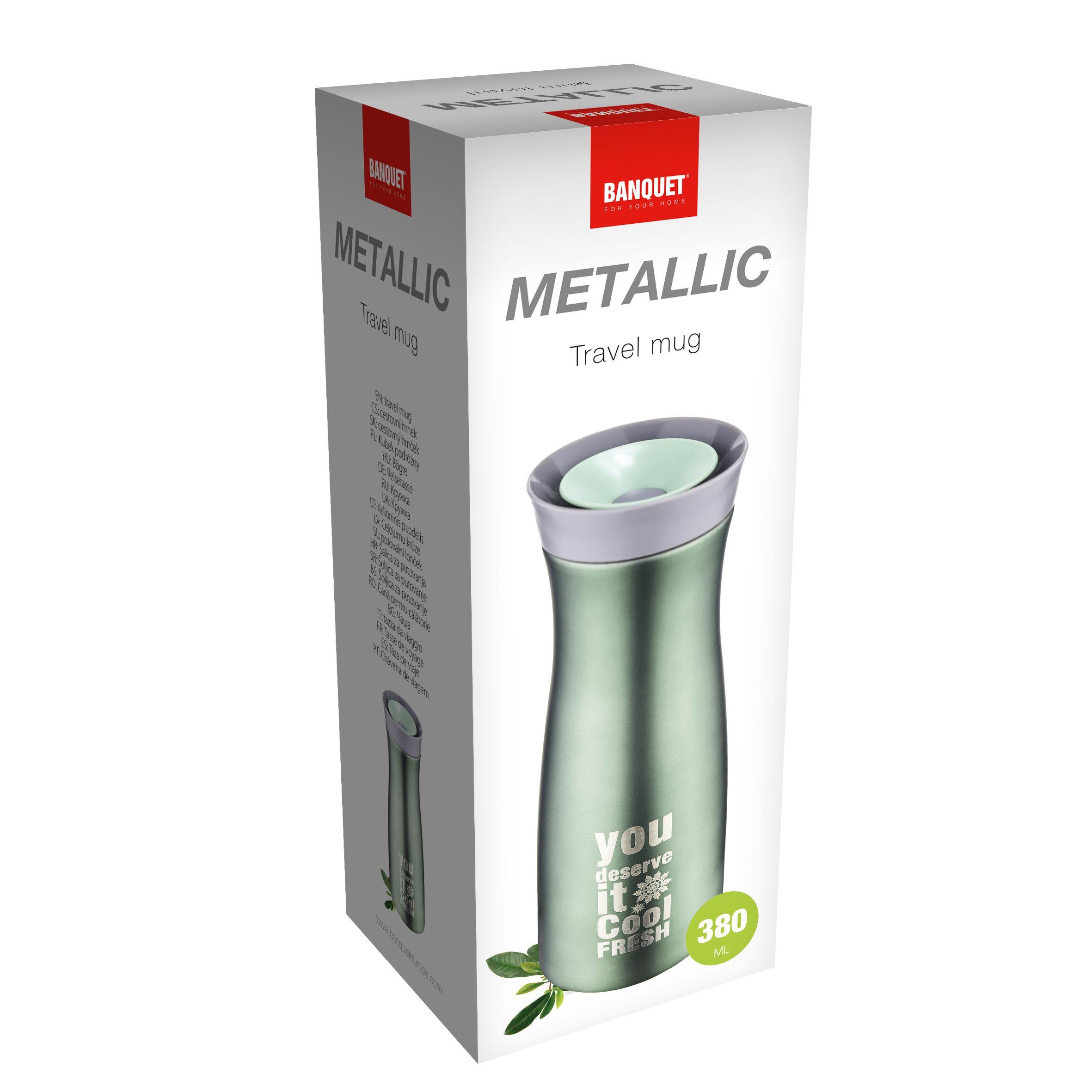 METALLIC thermal mug 380 ml, green