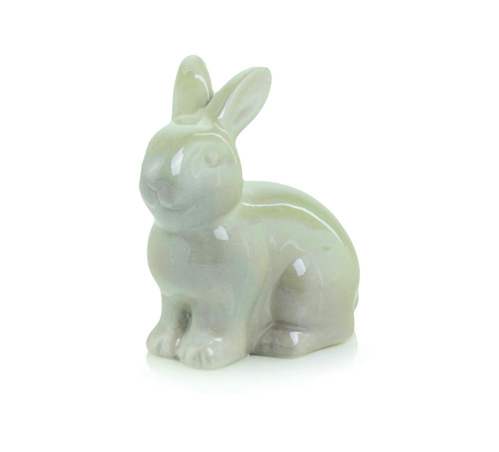 Ceramic rabbit figurine - green - EASTER collection