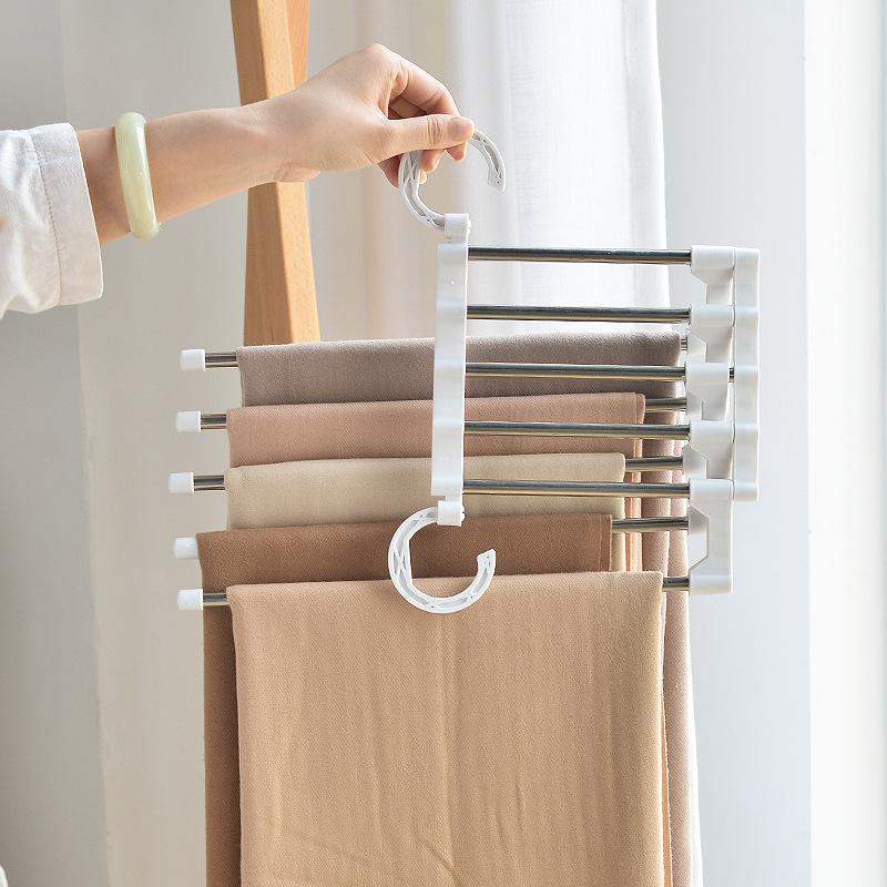 Multifunctional hanging closet hanger for pants
