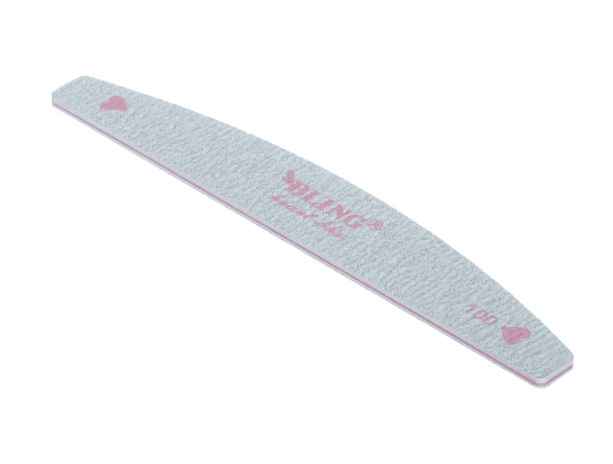 Double-sided nail file, gray, BLING 100/100 - crescent