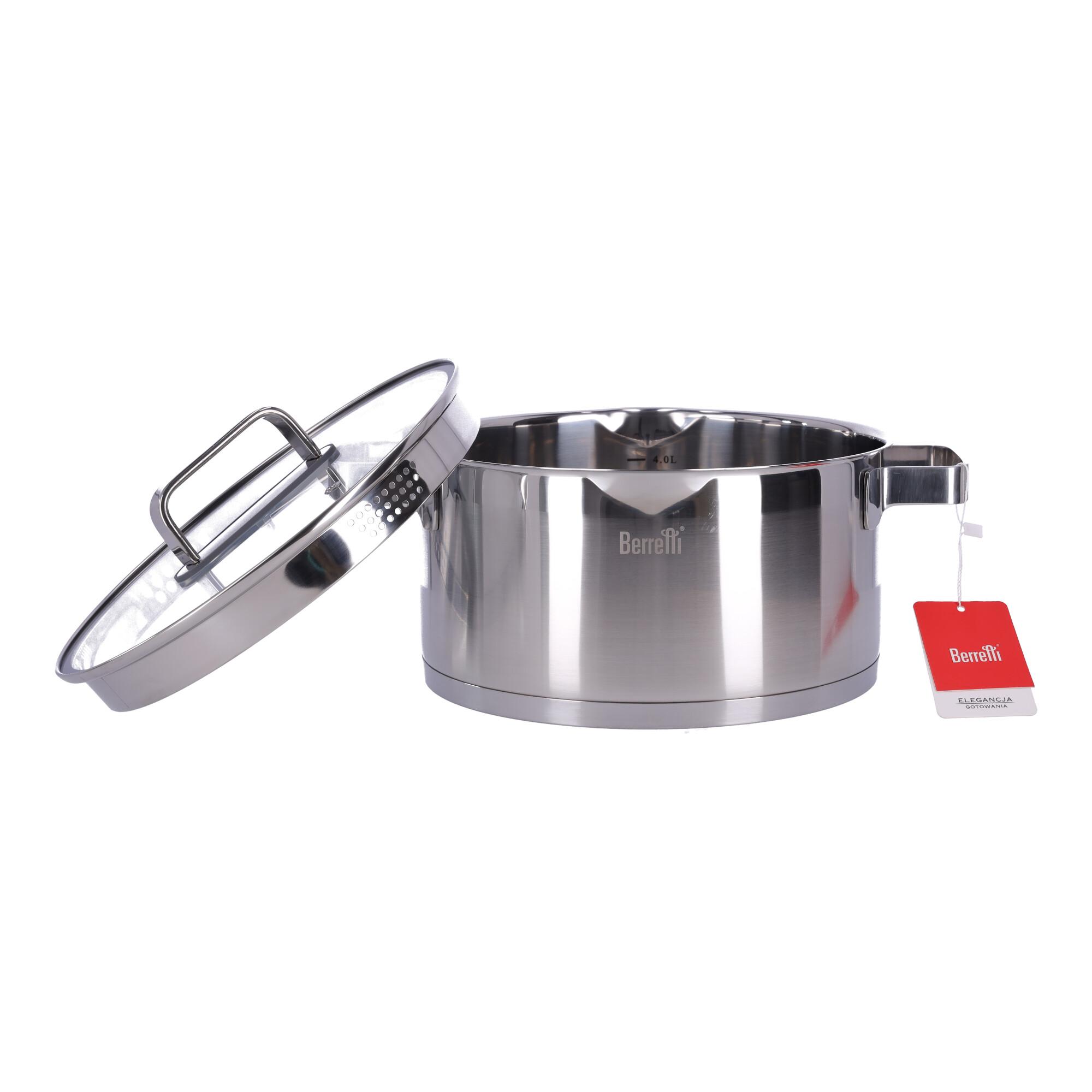 Stainless steel pot with lid Mistral BERRETTI, 24 cm
