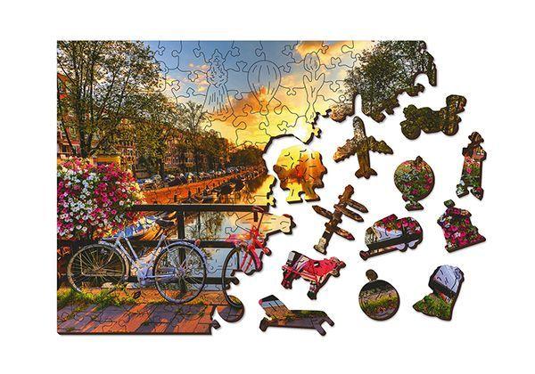 Drewniane Puzzle z figurkami – Rowery w Amsterdamie rozm. XL, 600 elementów