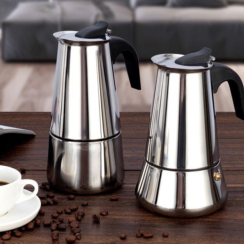Kawiarka do kawy - srebrna, 450ml, 9 filiżanek