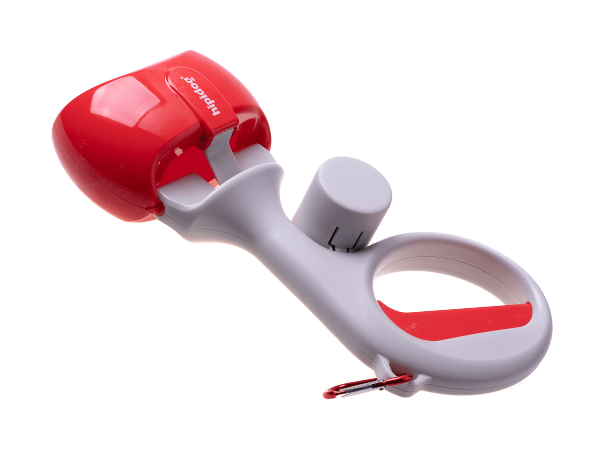 Automatic scoop to collect faeces - red