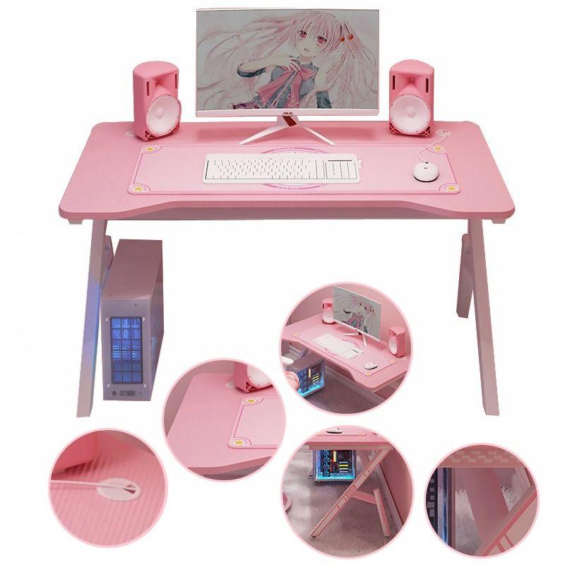 Gaming desk with backlight 120 x 60 - pink