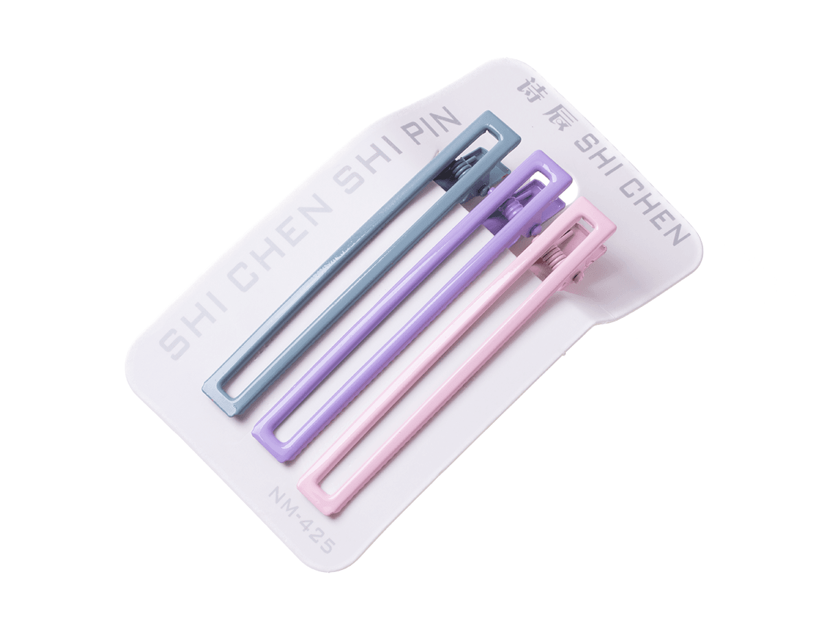 A set of 3 pieces hairpins "clip" - grey purple pink