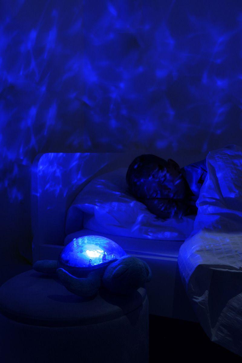 Night lamp with light projection - Underwater turtle, blue