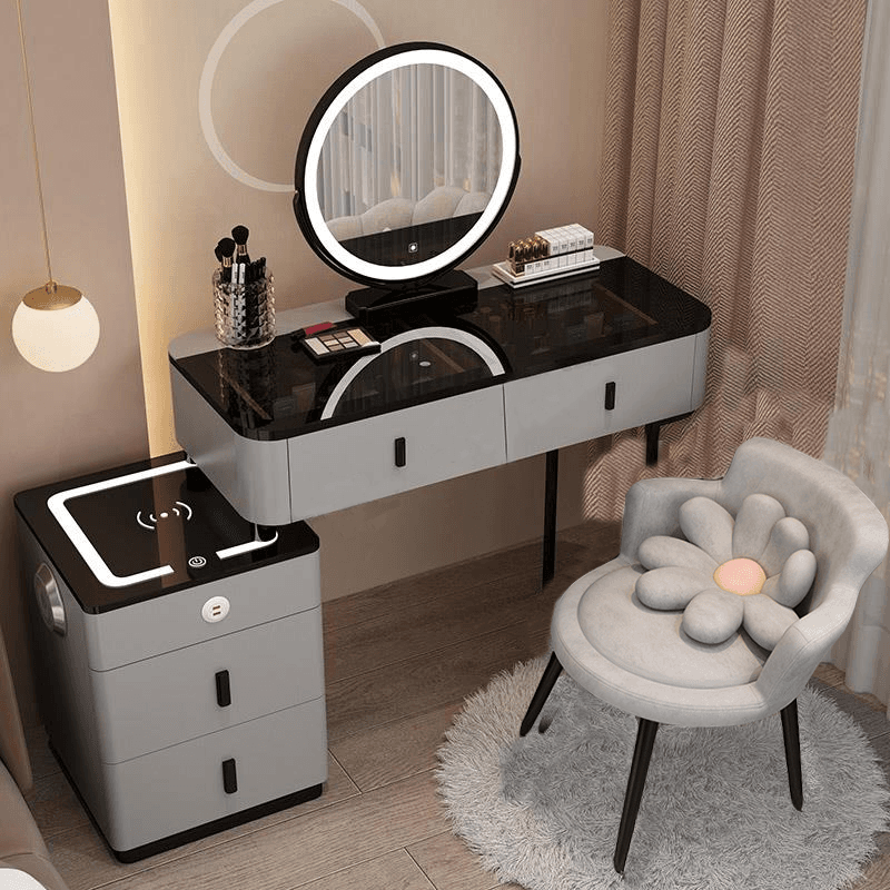 Scandinavian style makeup dressing table / Furniture set 120 cm - gray color