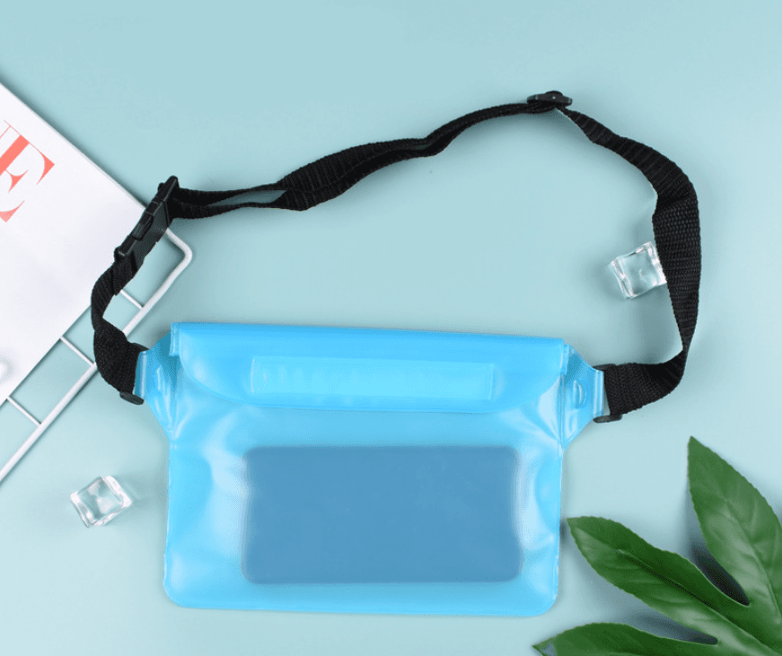 Waterproof kidney, belt pouch - light blue