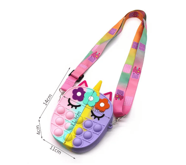 PopIt bag / sachet sensory toy - flowers / unicorn purple (type 14)