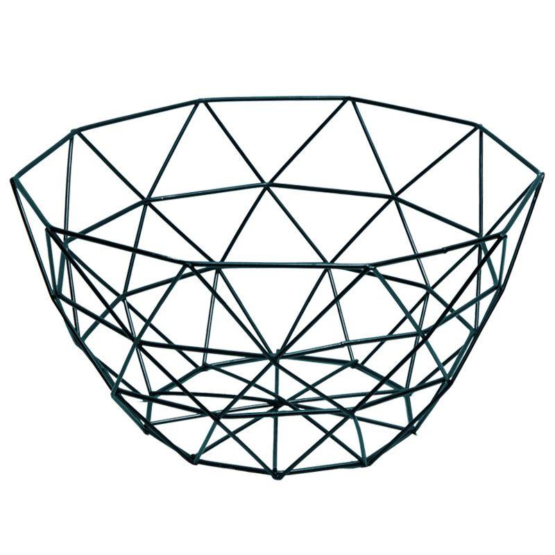 Black metal wire basket for decorative fruit