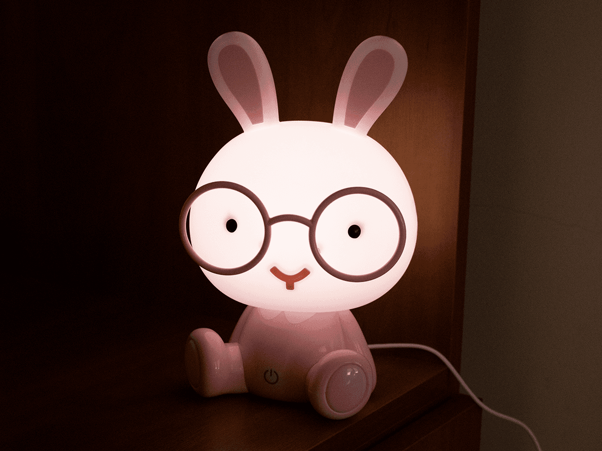 Lampka nocna dla dzieci Królik światło LED - różowa