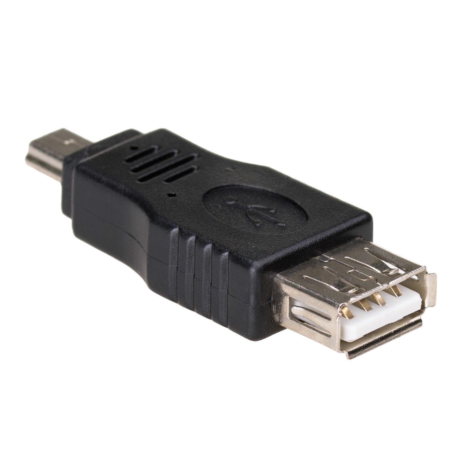 Akyga Adapter AK-AD-07 USB-AF/miniUSB-B (5-pin) USB A USB mini B 5-pin Black