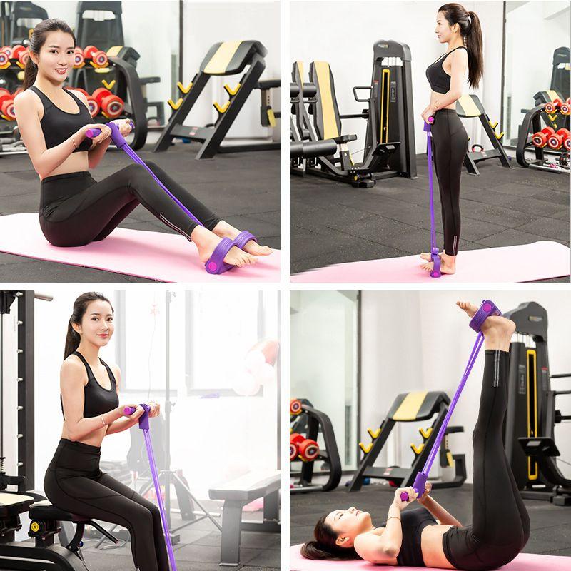 Ekspander fitness na nogi do ćwiczeń mięśni nóg, brzucha, ud – fioletowy