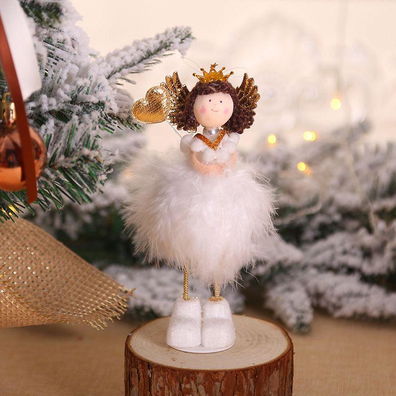 Angel Christmas tree decoration - golden heart II