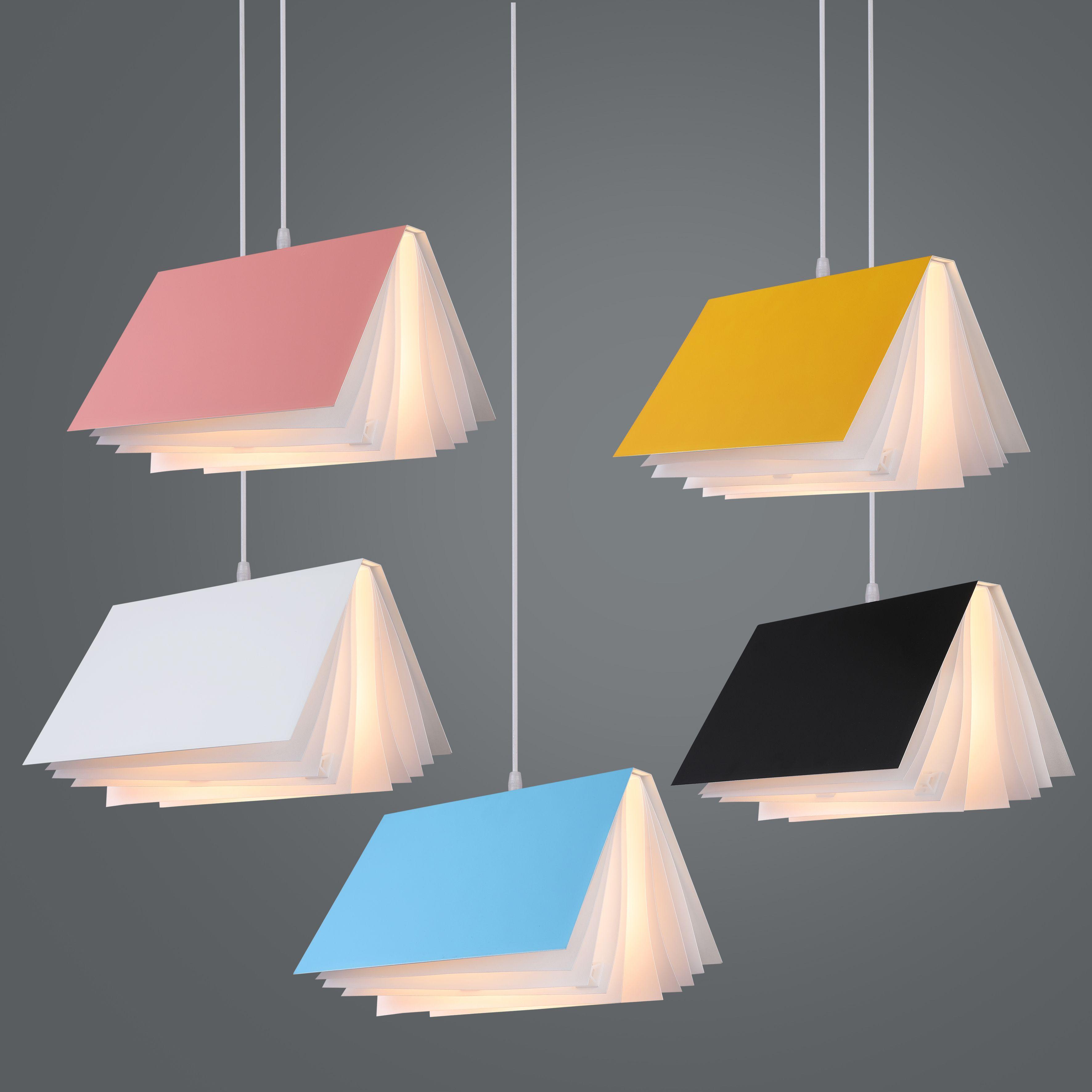 Stylish hanging lamp - book - light blue