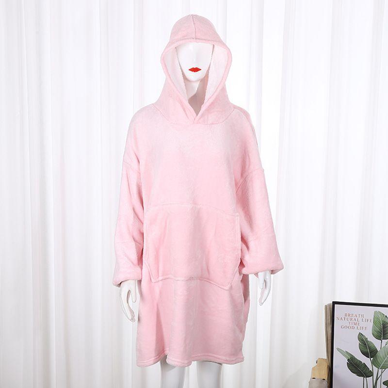 Warm sweatshirt - 4-in-1 blanket with hood - pink