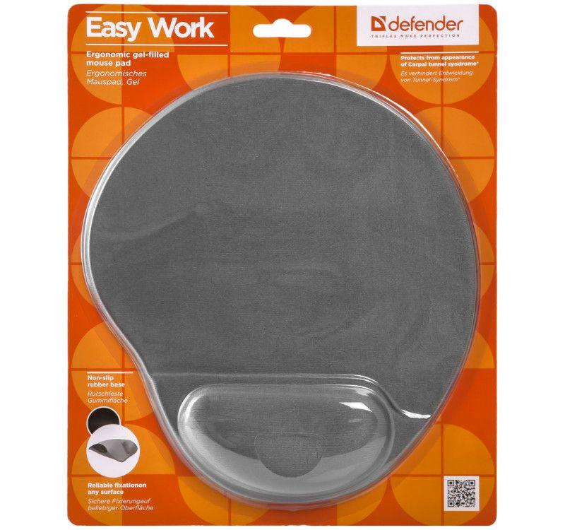 Mouse pad DEFENDER EASY WORK gel grey 260x225x5mm