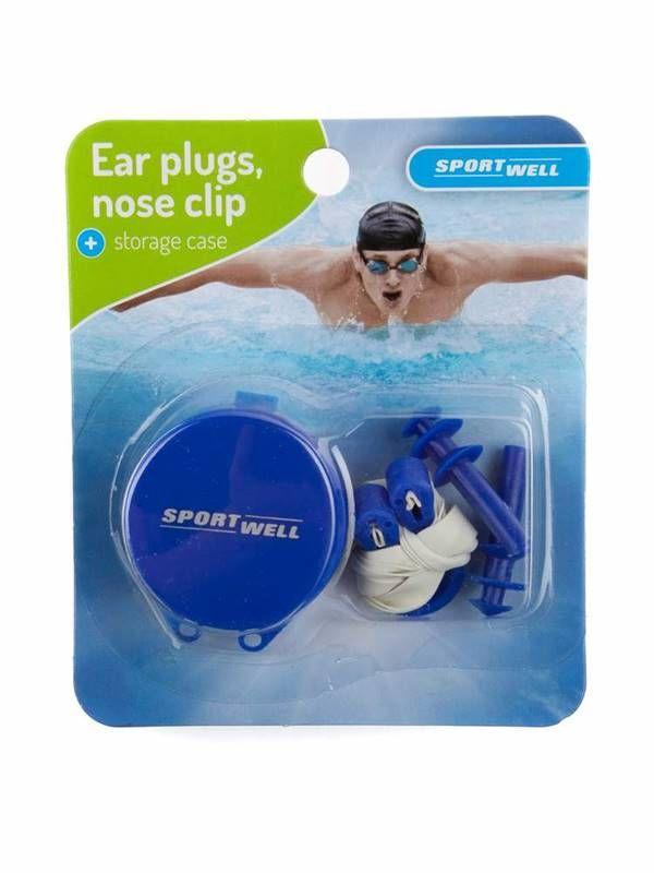 SPORTWELL SET of earplugs + nose clip.