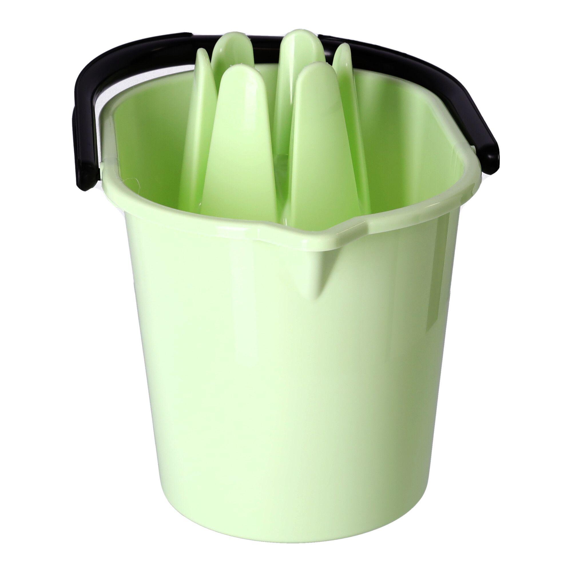 Mop bucket with squeezer, POLISH PRODUCT - lime