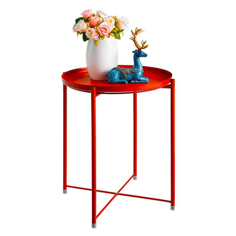 Stolik kawowy,metalowy w skandynawskim stylu Loft - czerwony
