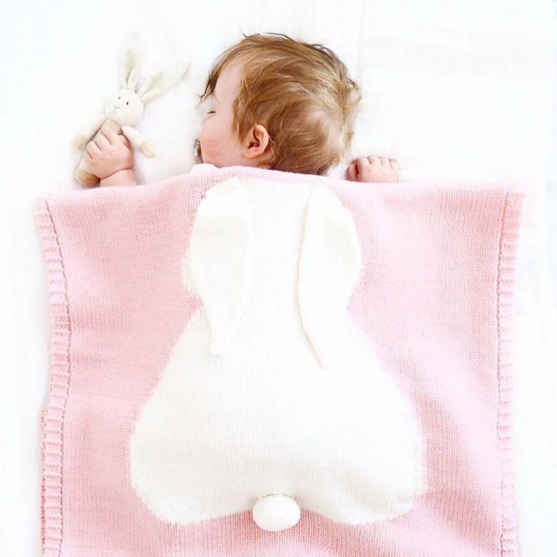Baby blanket - rabbit, pink