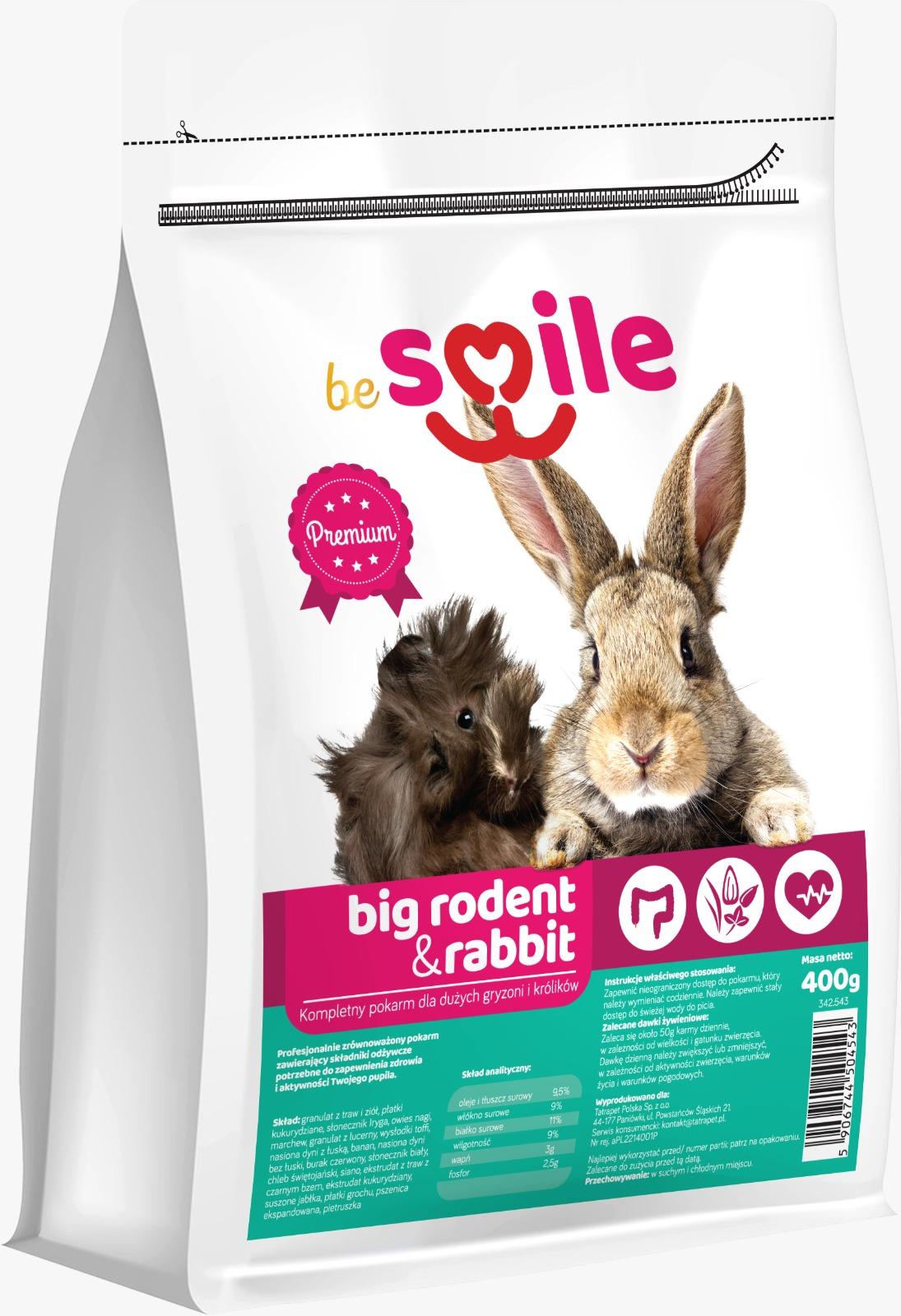 Karma beSMILE RODENT&RABBIT Big 400g pokarm dla dużych gryzoni i królików