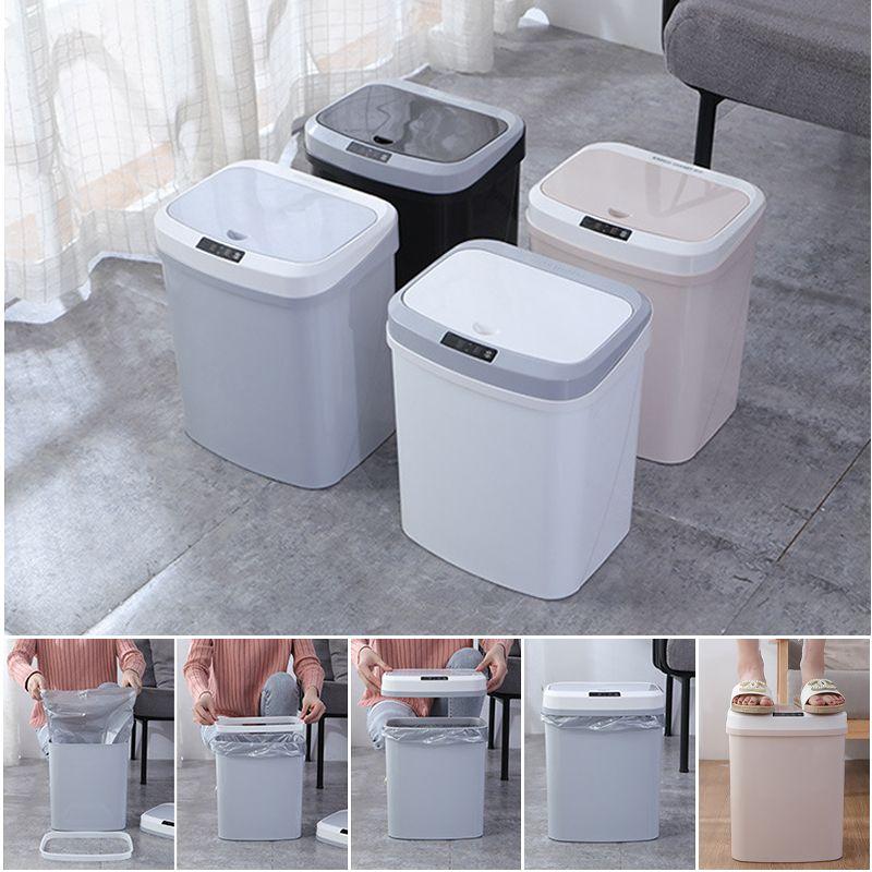 Automatic trash can with intelligent sensor 16l - black / battery