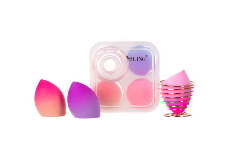Beauty Blender Box Ombre - Zestaw gąbek do makijażu 3szt.+ stojak na gąbki BLING, typ II