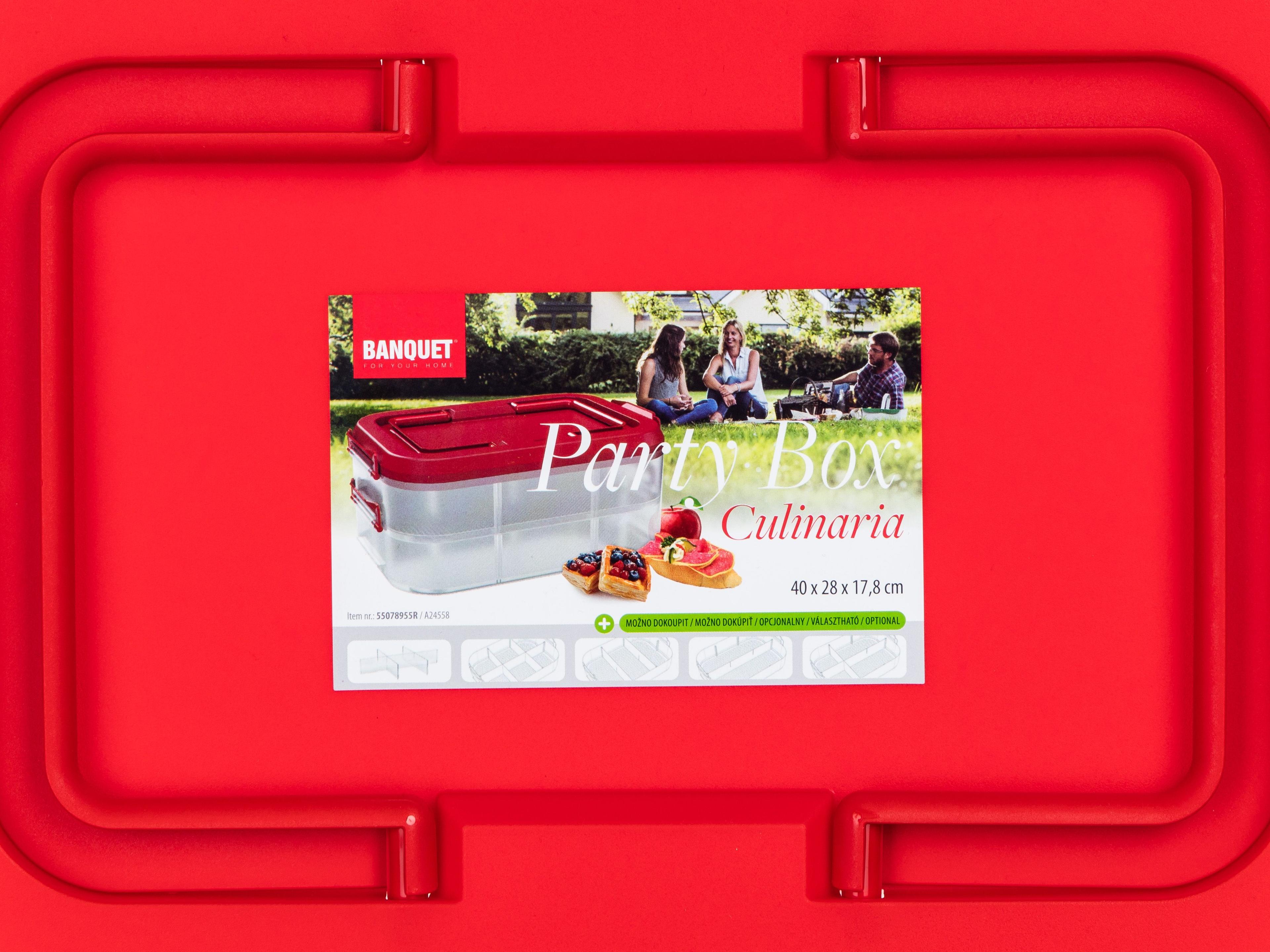 Party box with handles CULINARIA, measuring 40 x 28 cm