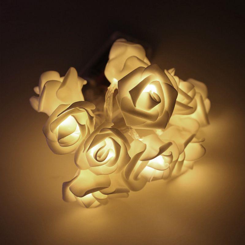 Girlanda / lampki dekoracyjne LED w kształcie róż – barwa ciepła