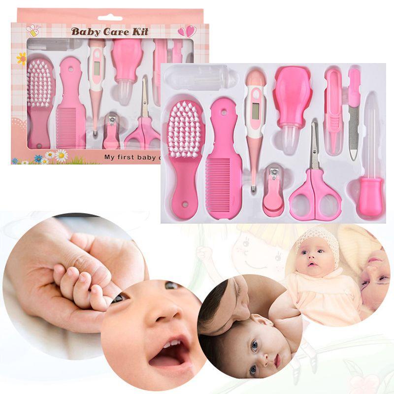 Zestaw pielęgnacyjny dla dzieci i niemowląt 10 elementów- różowy