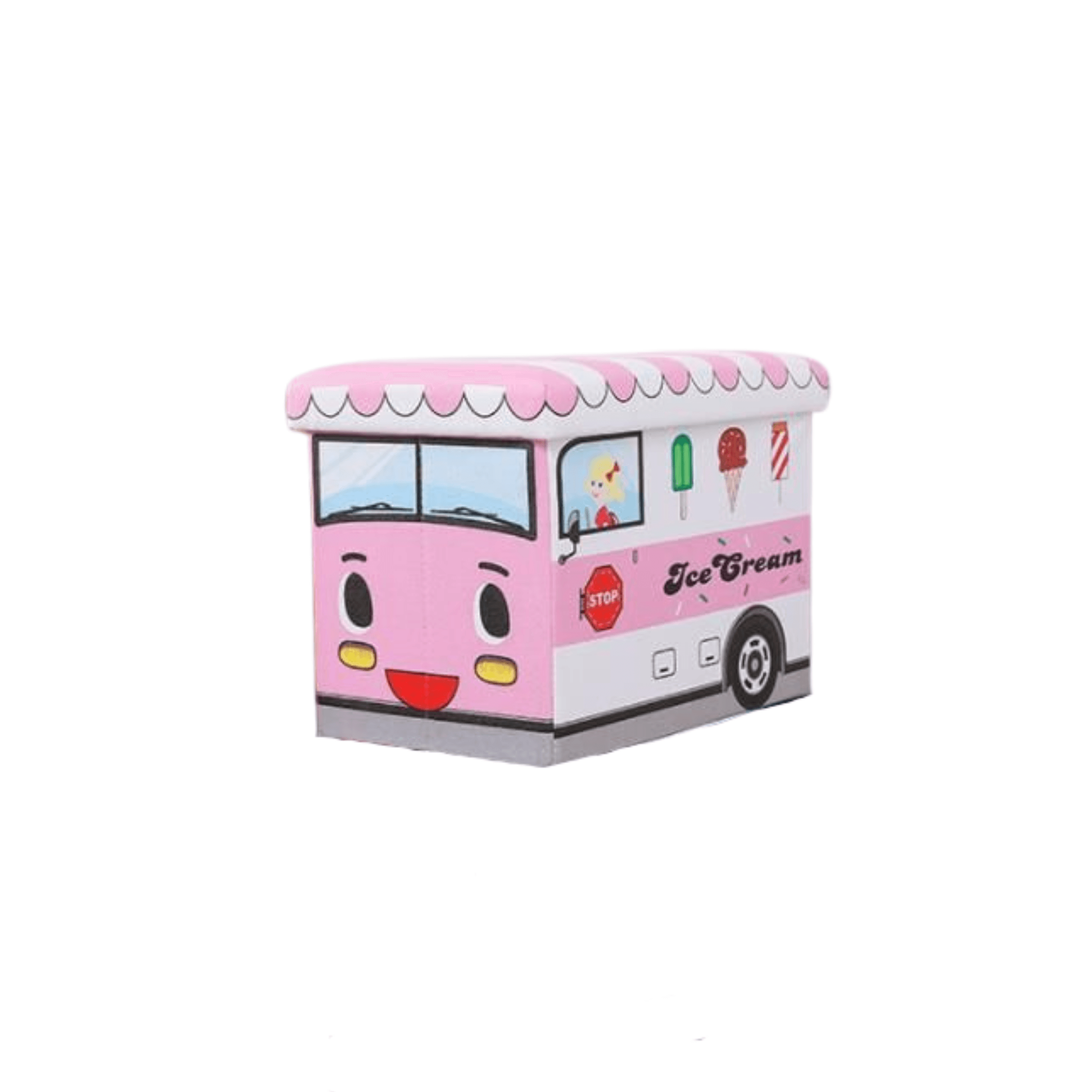 Pojemnik na zabawki z pufą - samochód Ice Cream
