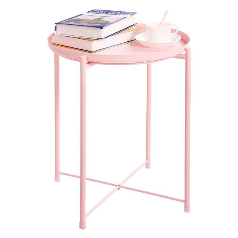 Round metal table Loft style - pink