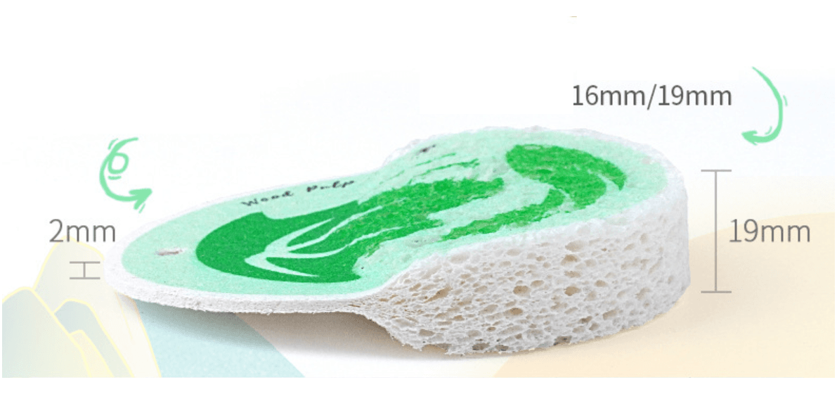 Natural sponge for dishes - green